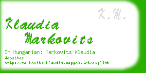 klaudia markovits business card